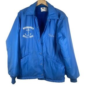 West Wind Vintage Lifeguard Jacket Blue Manorhaven Beach Park NY Medium